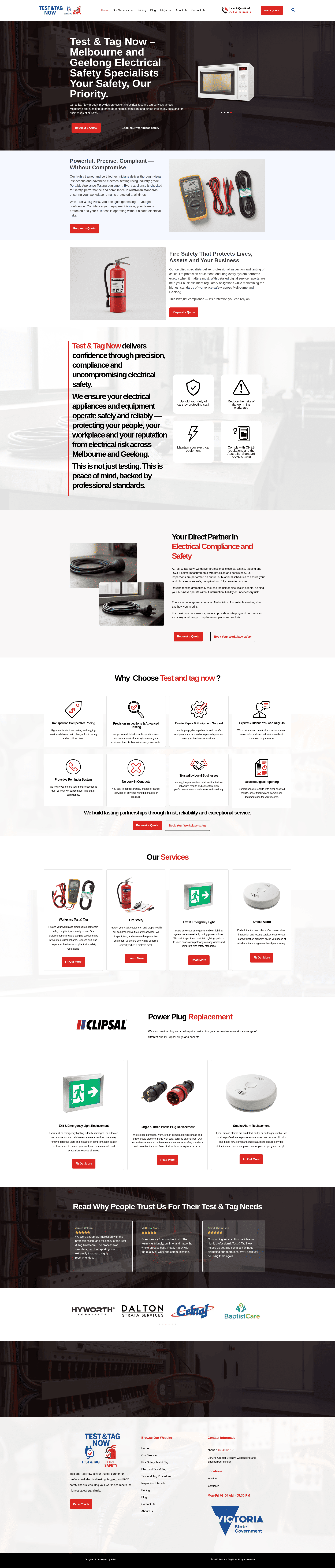 خدمات ایمنی الکتریکی و تست و تگ تجهیزات برقی در استرالیا