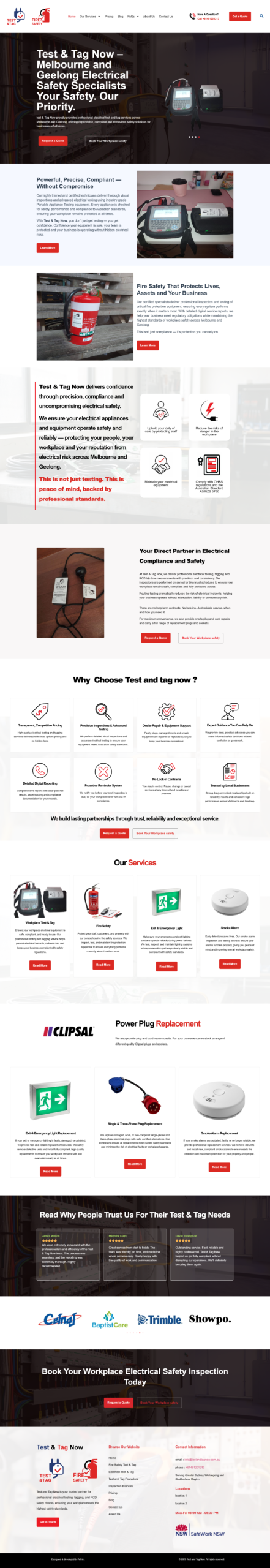وایرفریم Test and Tag | نمونه کار های طراحی سایت آرلینک